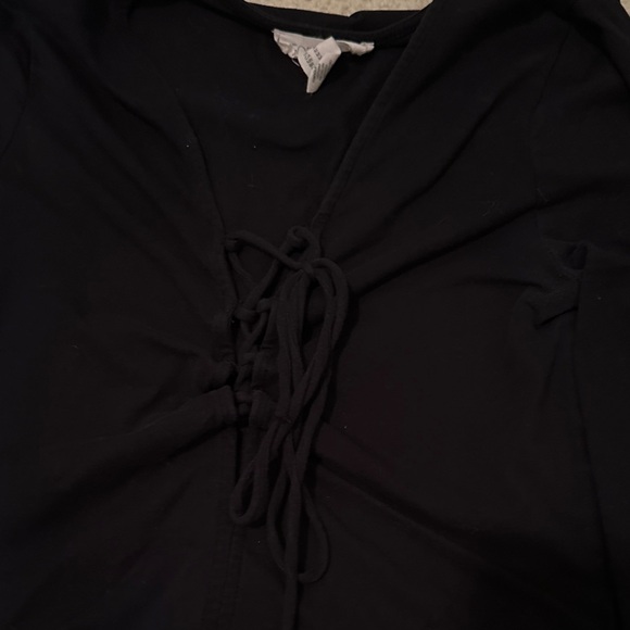 Forever 21 Black Ruched Crop Top - Picture 3 of 3